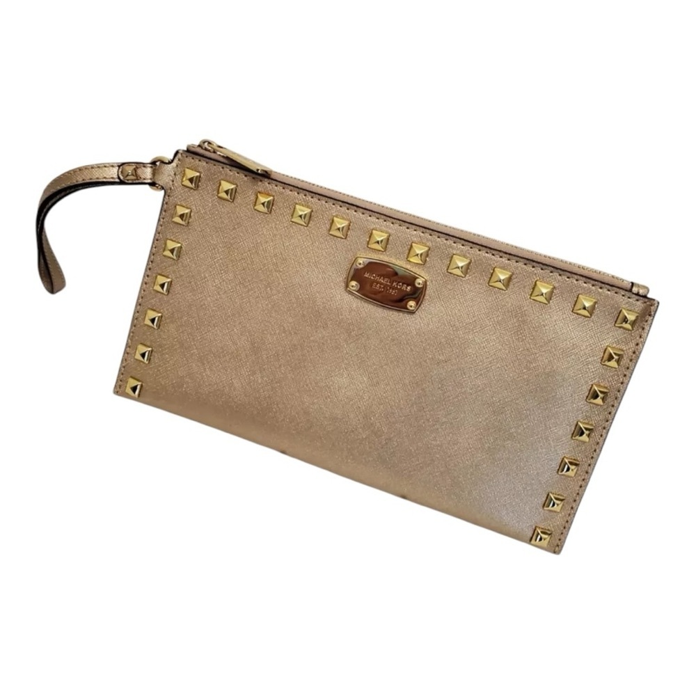 MICHAEL Michael Kors Gold Studded Clutch